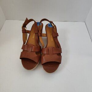 Ladies SZ 6.5 Franco Sarto Tan Espadrille Sandal